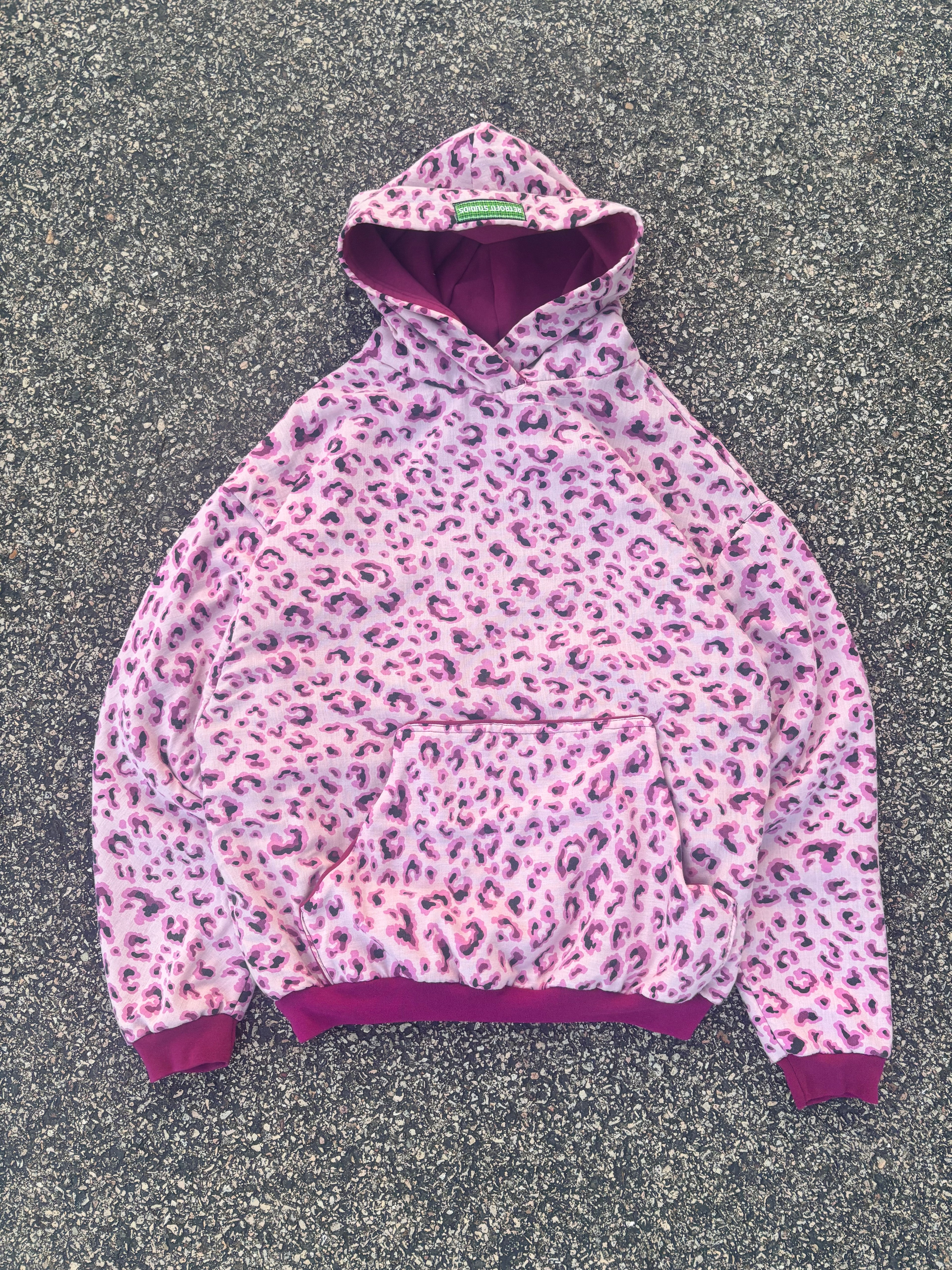 Custom 1-of-1 Pink Leopard Print Hoodie